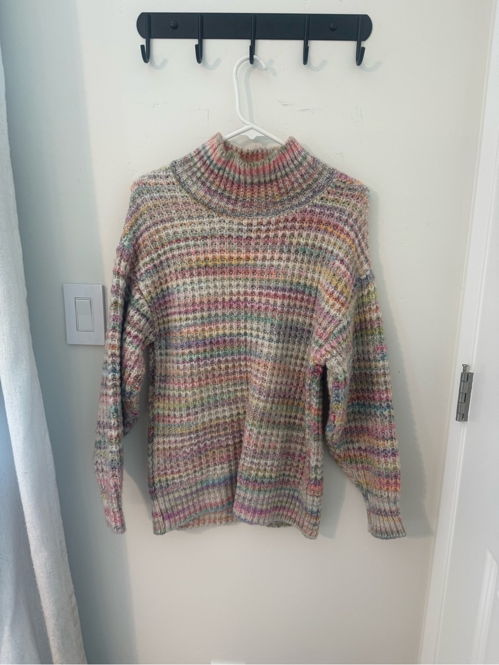 Topshop Multicolor Pastel Ribbed Turtleneck Sweater